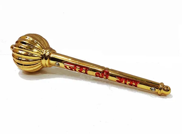 Golden_Metal_Made_Bajrangbali_Big_Gada_For_Keeping_In_Home_Temple_Or_Gifting_To_Hanuman_Ji_Size-_8_Inch_Wt-450_Gram_Approx