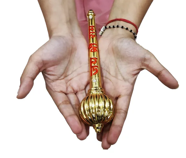 Golden_Metal_Made_Bajrangbali_Big_Gada_For_Keeping_In_Home_Temple_Or_Gifting_To_Hanuman_Ji_Size-_8_Inch_Wt-450_Gram_Approx