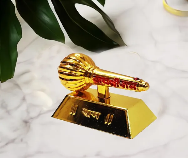 Golden_Metal_Made_Bajrang_Bali_Small_Gada_With_Big_Square_Stand_For_Keeping_In_Home_Temple_Or_Gifting_To_Hanuman_Ji_Size-_3_Inch_Wt-110_Gram_Approx