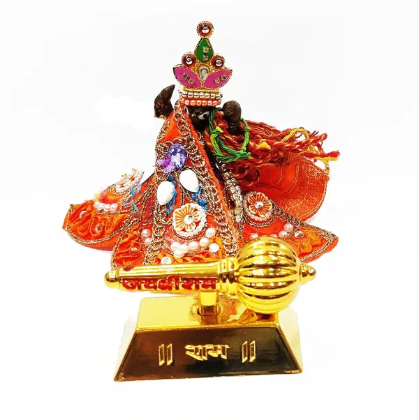 Golden_Metal_Made_Bajrang_Bali_Small_Gada_With_Big_Square_Stand_For_Keeping_In_Home_Temple_Or_Gifting_To_Hanuman_Ji_Size-_3_Inch_Wt-110_Gram_Approx