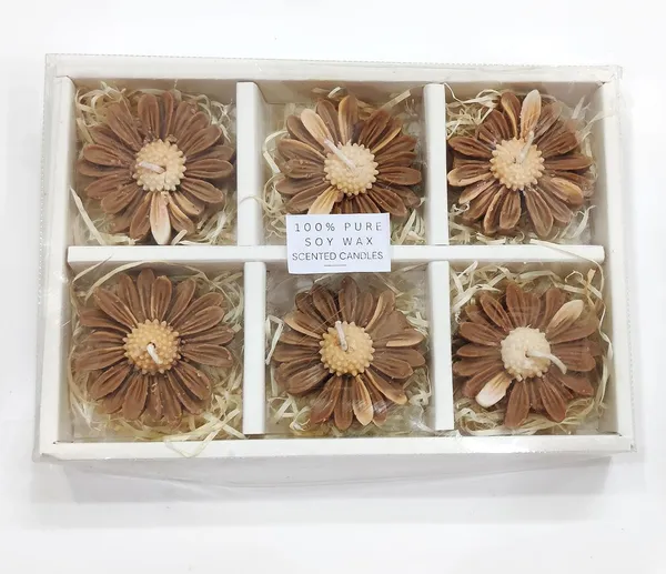 Set_of_6_Pc_Brown_Daisy_Floating_Full_Scented_Soy_Wax_Candles_For_Festive_Gifting_And_Home_Decoration