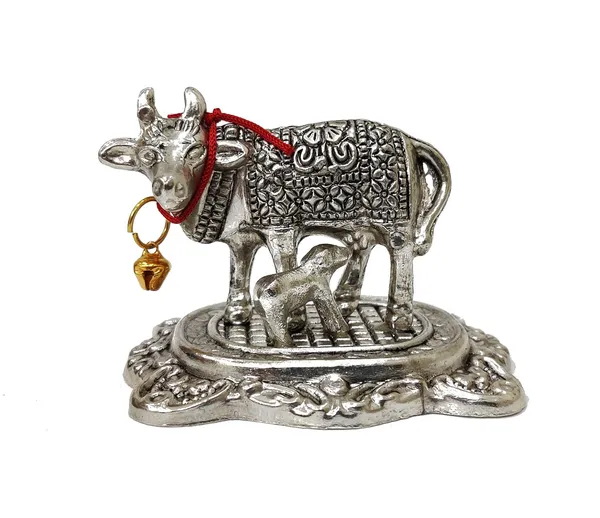 Silver_1_Set_Kamdhenu_Cow_With_Calf_Statue_German_Silver_Plated_|_Home_Decor_Gaay_Bachda_Cow_|Calf_For_Vastu