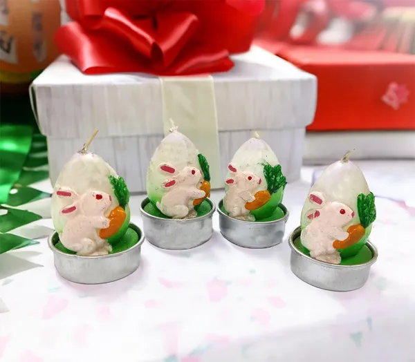 Multicolor_4_Piece_Miniature_Christmas_Easter_Tea_Light_Candle_Set_Handmade_Figures_In_Egg_Style,_Christmas_Home_Decorations_(4_Pc_Random_Designs)