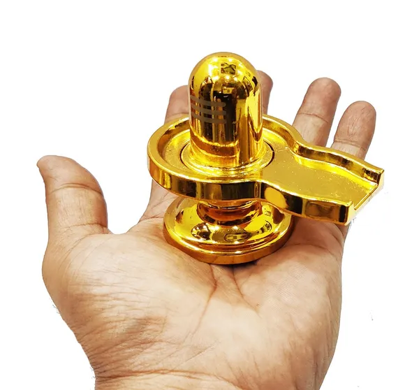 Gold_Metallic_Shivling_Rust_Free_Golden_Color_Heavy_Idol_225_Gram_Approx_3_Inches_For_Home_Temple_Or_Car_Dashboard_Best_For_Gifting