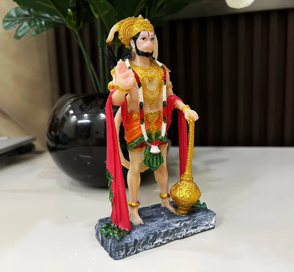 Hanuman_ji,_Hand_Made_Marble_Dust_Polyresin_Bajrangbali_Idol,_Decorative_Showpiece_|_for_Gift,_car_Dashboard_and_Office_&_Home_Decor_(1_Piece)