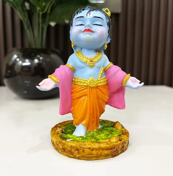 Laddu_Gopal_Shri_Krishna_swaroop_Hand_Made_Marble_Dust_Polyresin_Madhav,_Decorative_Showpiece_|_for_Gift,_car_Dashboard_and_Office_&_Home_Decor_(1_Piece)