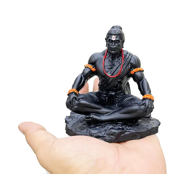 Meditation_Mudra_Hanuman_ji,_Hand_Made_Marble_Dust_Polyresin_Bajrangbali_Idol,_Decorative_Showpiece_|_for_Gift,_car_Dashboard_and_Office_&_Home_Decor_(1_Piece)