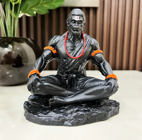 Meditation_Mudra_Hanuman_ji,_Hand_Made_Marble_Dust_Polyresin_Bajrangbali_Idol,_Decorative_Showpiece_|_for_Gift,_car_Dashboard_and_Office_&_Home_Decor_(1_Piece)