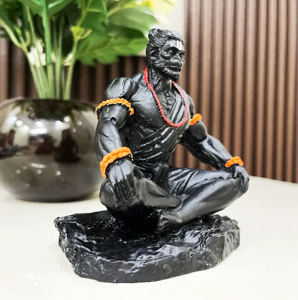 Meditation_Mudra_Hanuman_ji,_Hand_Made_Marble_Dust_Polyresin_Bajrangbali_Idol,_Decorative_Showpiece_|_for_Gift,_car_Dashboard_and_Office_&_Home_Decor_(1_Piece)