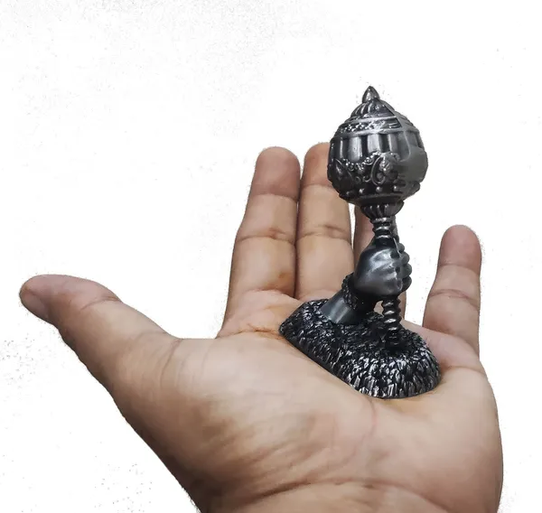 Metallic_Hanuman_Ji_Small_Gada_for_Keeping_in_Home_Temple||_Car_Dashboard_or_Gifting_to_Bajrangbali_(120_gram_Approx_3_inch)_Silver_Color