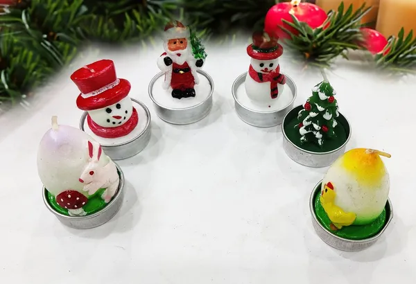 Multicolor_6_Piece_Miniature_Christmas_Tea_Light_Candle_Set_Mix_Figures_Santa_Claus_For_Christmas_Home_Decorations_(6_Piece)