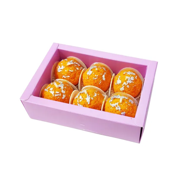 Orange_Diwali_Decorative_Motichoor_Laddu-Shaped_Soy_Wax_Candles_-_Set_Of_6_Pc_For_Festive_Gifting_And_Home_Decoration