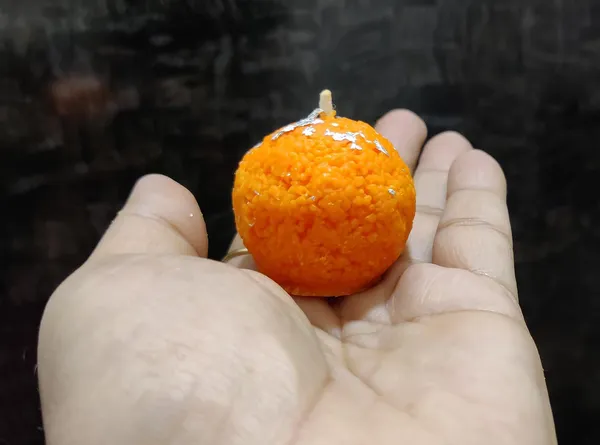 Orange_Diwali_Decorative_Motichoor_Laddu-Shaped_Soy_Wax_Candles_-_Set_Of_6_Pc_For_Festive_Gifting_And_Home_Decoration