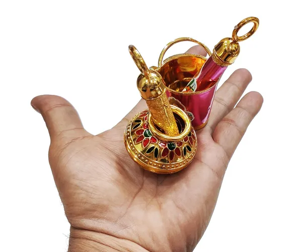 Multicolor_Small_Balti_And_Matki_Pichkari_For_Laddu_Gopal_Holi_Festival_Plastic_Toy_Combo,_Beautiful_Hand_Work_(2_Pc)_Random_Colors