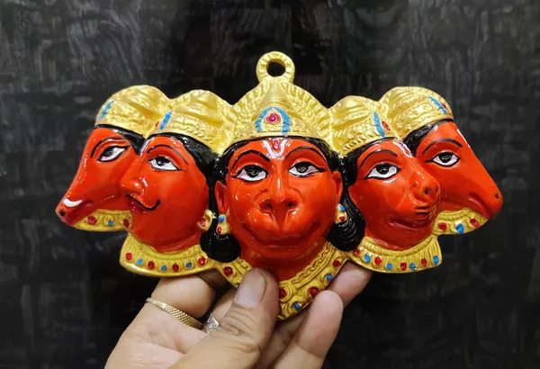 Orange_Aluminium_Material_Panchmukhi_Hanuman_Ji_Statue_For_Home_Hanging_Of_Entrance_6_Inch