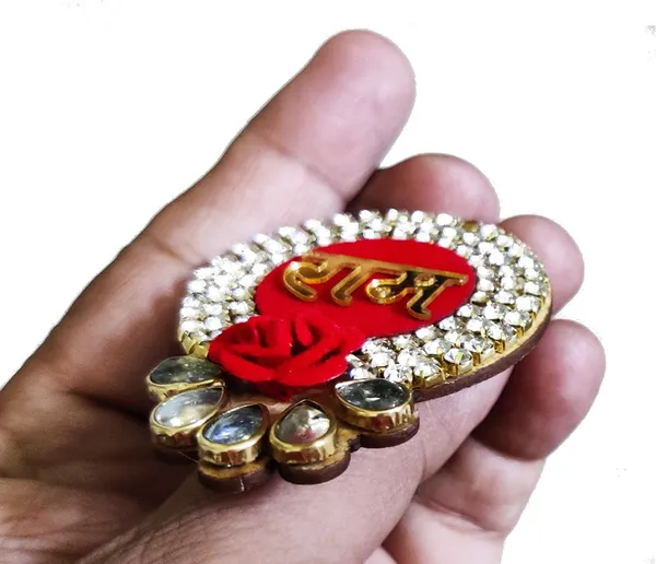 Multicolor_Zircon_Ad_Handmade_Wooden_Material_Puja_Rakhi_Sohn_Soon_Puja_Tags_Door_Tags_2_Pairs_(4_Piece)_Medium_Size
