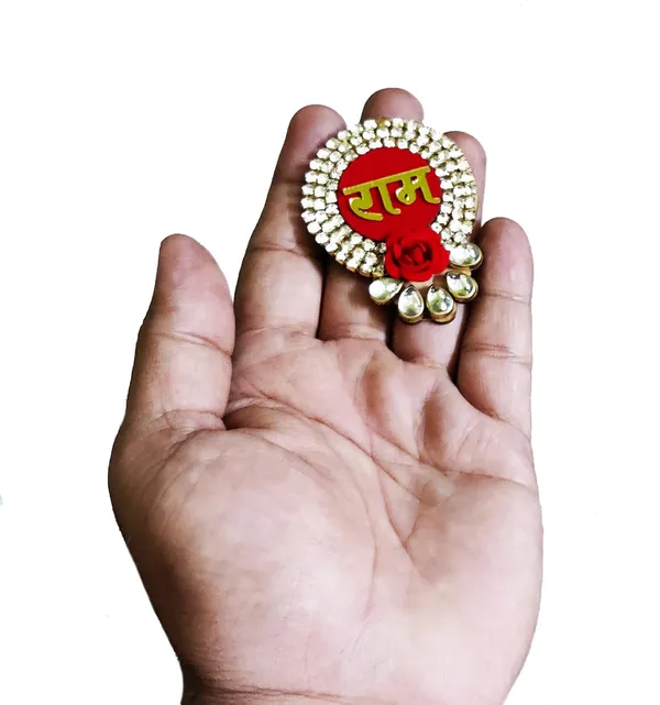Multicolor_Zircon_Ad_Handmade_Wooden_Material_Puja_Rakhi_Sohn_Soon_Puja_Tags_Door_Tags_2_Pairs_(4_Piece)_Medium_Size