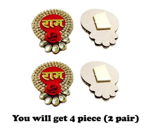 Multicolor_Zircon_Ad_Handmade_Wooden_Material_Puja_Rakhi_Sohn_Soon_Puja_Tags_Door_Tags_2_Pairs_(4_Piece)_Medium_Size