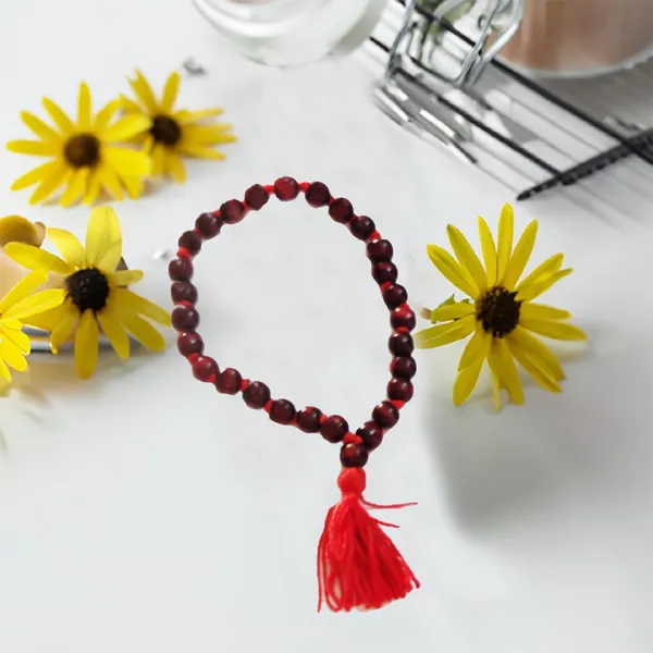 Multicolor_2_Pc_Laal_Sandalwood_Knotted_Mala_Bracelet_Beads_Prayer_Mala,_Sandalwood_Bracelet_Quarter_Mala_2_Pc