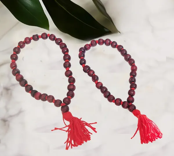 Multicolor_2_Pc_Laal_Sandalwood_Knotted_Mala_Bracelet_Beads_Prayer_Mala,_Sandalwood_Bracelet_Quarter_Mala_2_Pc
