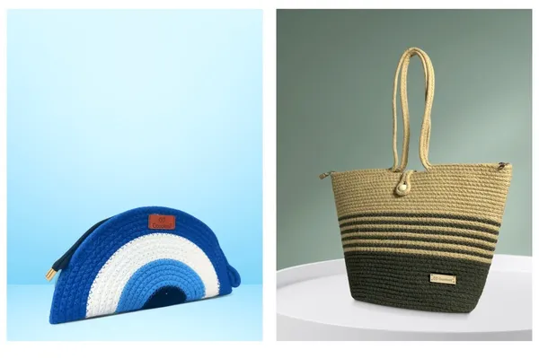 Pack_Of_2_Green_&_Blue_Cotton_Premium_&_Elegant_Tote_Bag_&_Clutch_For_Women