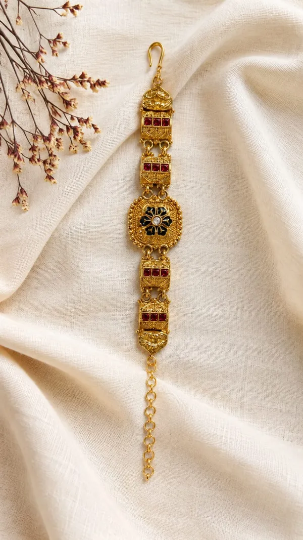 Latest_Classy_Gold_Plated_Rajwadi_Moti_Work_Bracelet
