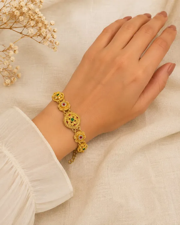 Latest_Classy_Gold_Plated_Rajwadi_Moti_Work_Bracelet
