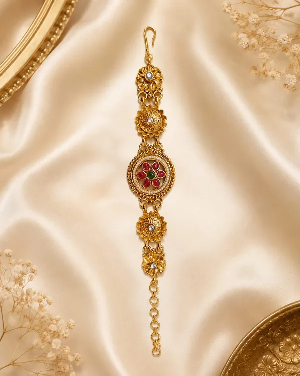 Latest_Classy_Gold_Plated_Rajwadi_Moti_Work_Bracelet