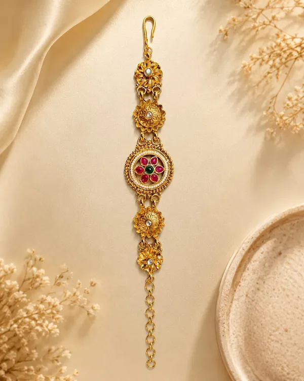 Latest_Classy_Gold_Plated_Rajwadi_Moti_Work_Bracelet