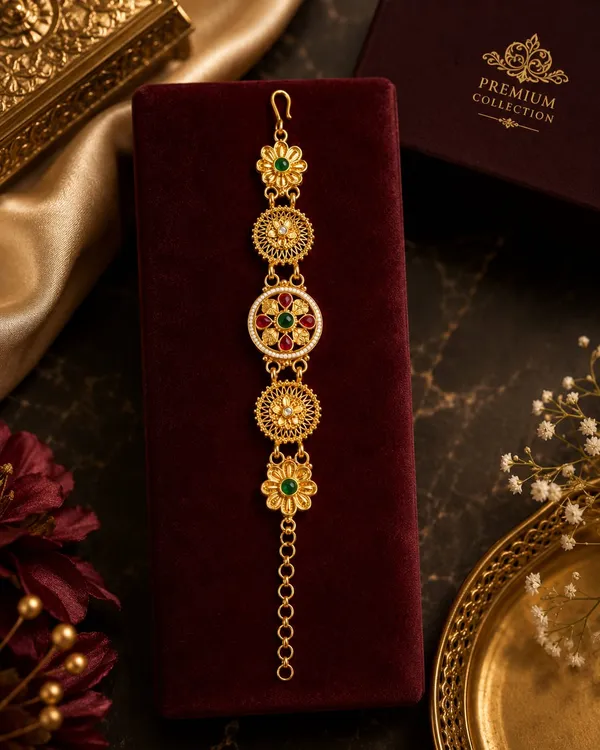 Latest_Classy_Gold_Plated_Rajwadi_Moti_Work_Bracelet