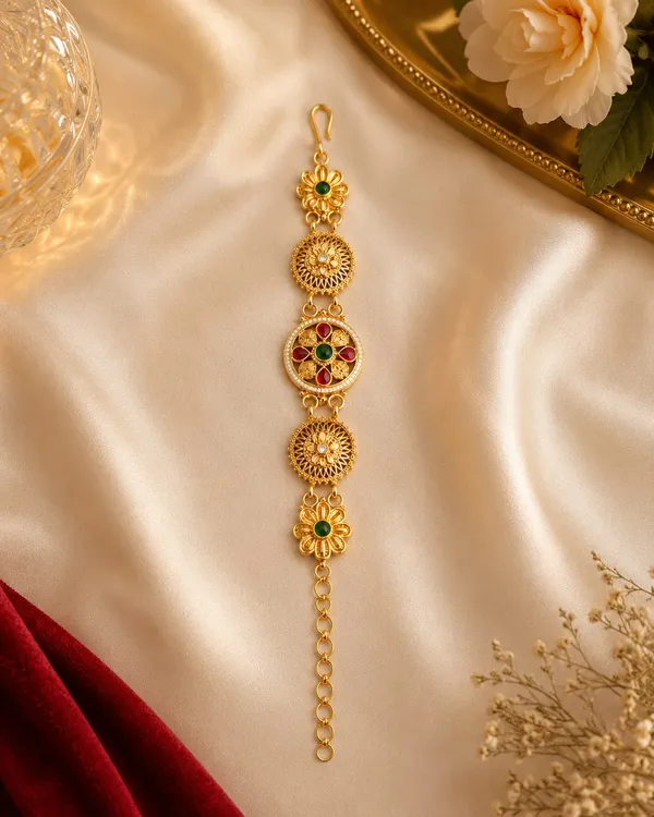 Latest_Classy_Gold_Plated_Rajwadi_Moti_Work_Bracelet