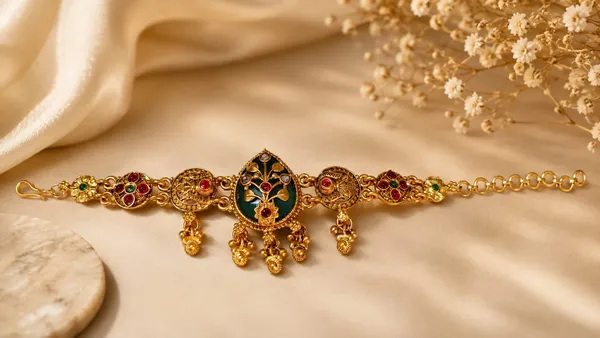Traditional_Gold-Tone_Green_&_Red_Stone_Bracelet