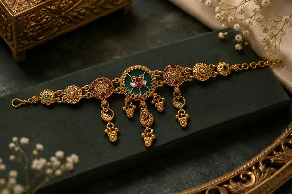 Traditional_Green_&_Ruby_Gold-Tone_Statement_Bracelet