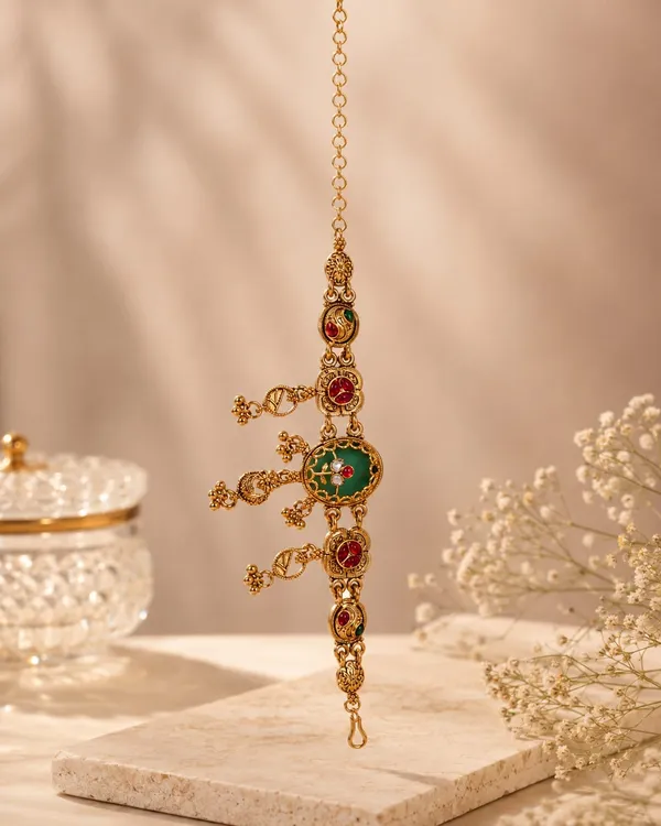 Traditional_Green_&_Ruby_Gold-Tone_Statement_Bracelet