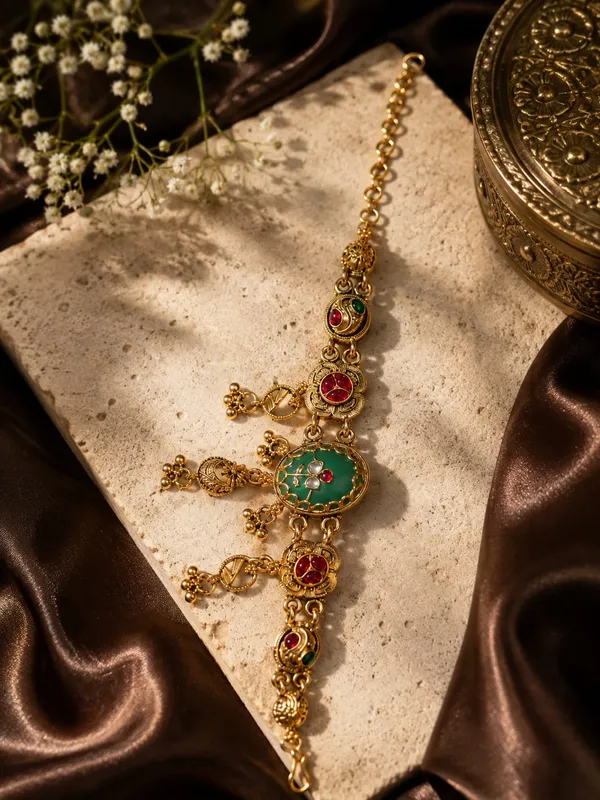 Traditional_Green_&_Ruby_Gold-Tone_Statement_Bracelet