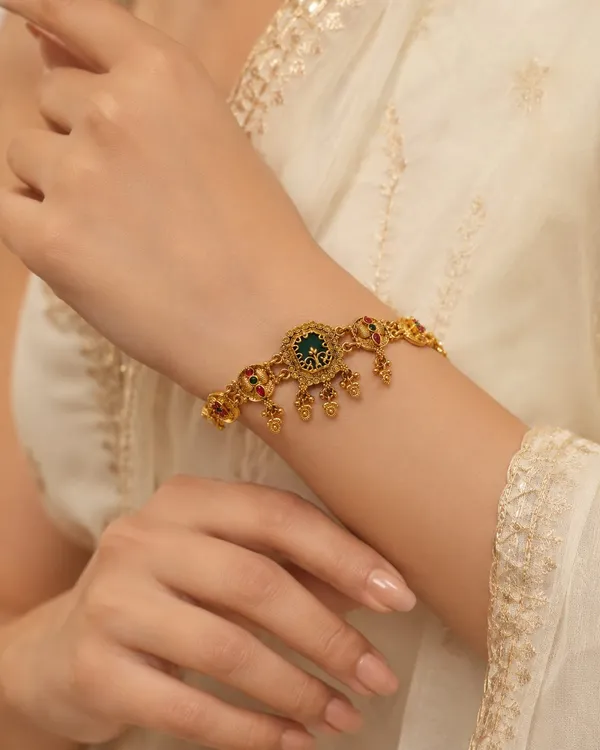 Traditional_Green_&_Ruby_Gold-Tone_Statement_Bracelet