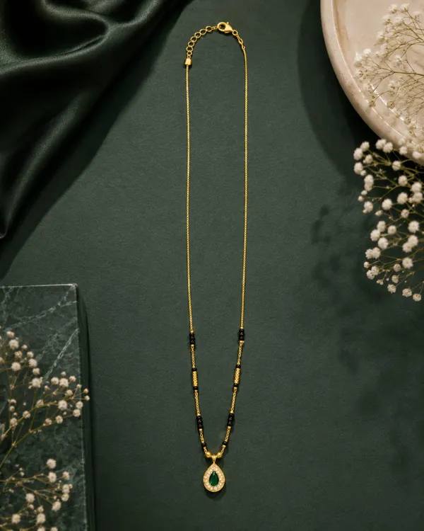 Elegant_Green_Drop_Mangalsutra_Necklace