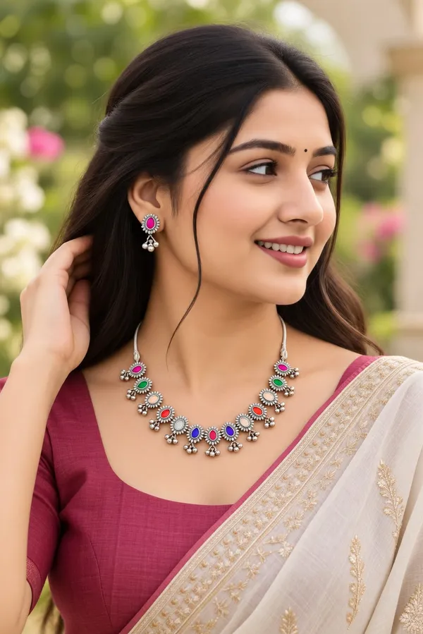 Beautiful_Silver_Necklace_with_Earrings_for_Women_and_Girls.