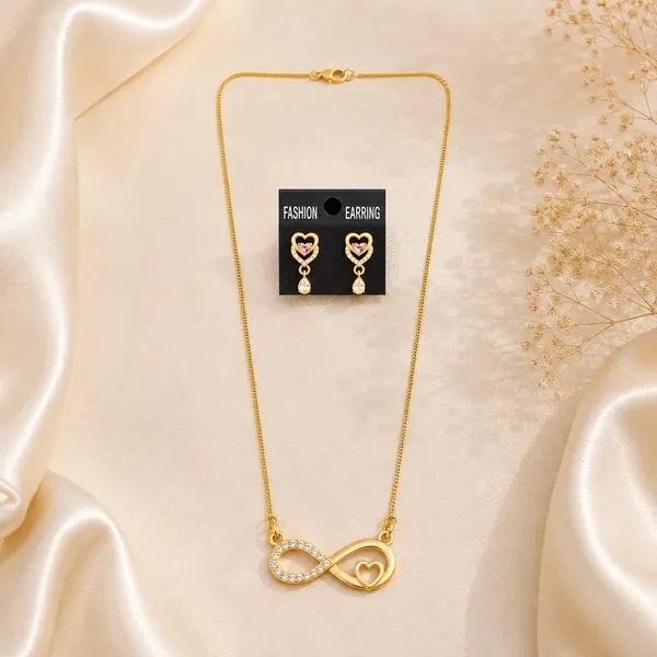 Trendy_Gold_Plated_Infinity_Necklace_for_Women
