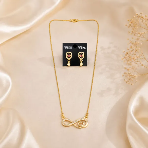 Trendy_Gold_Plated_Infinity_Necklace_for_Women