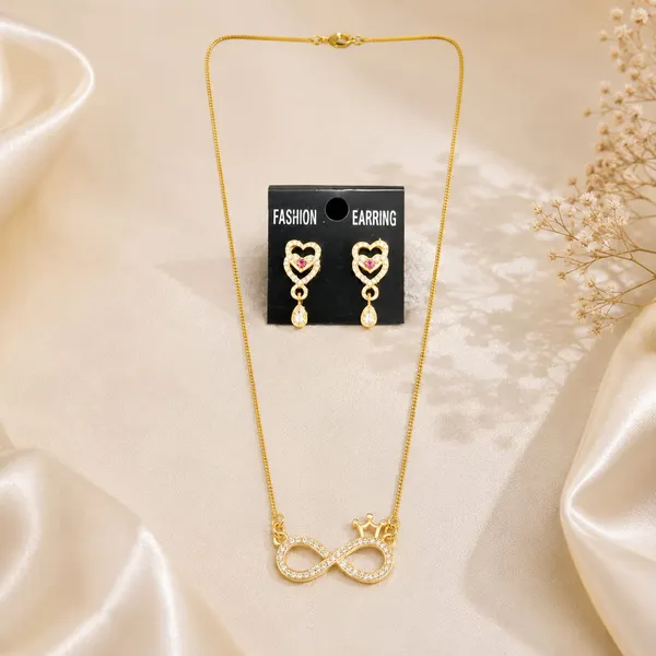Trendy_Gold_Plated_Infinity_Necklace_for_Women