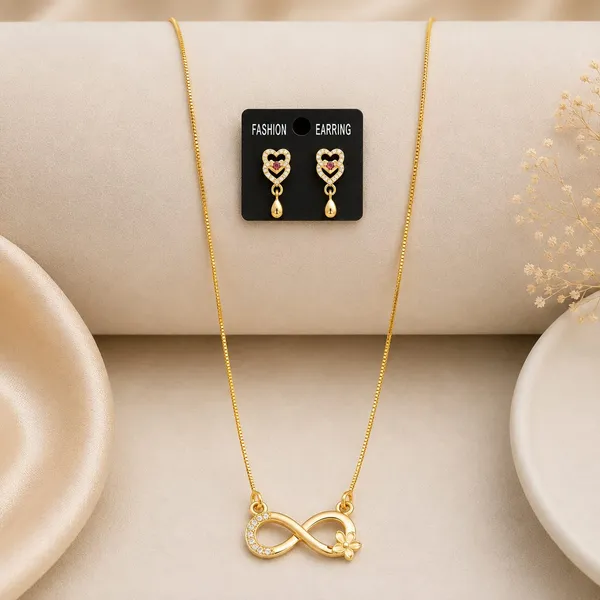 Trendy_Gold_Plated_Infinity_Necklace_for_Women