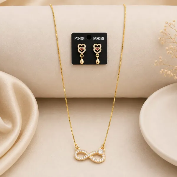 Trendy_Gold_Plated_Infinity_Necklace_for_Women