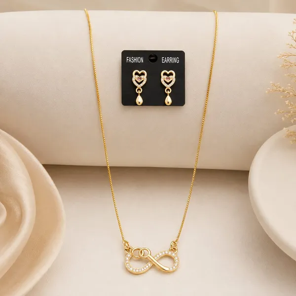 Trendy_Gold_Plated_Infinity_Necklace_for_Women