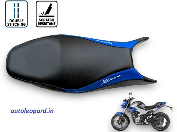 AUTOLEOPARD_NEW_EXTREME_125_R_SINGLE_PREMIUM_TOUCH_BLUE_BLACK_TONE_Single_Bike_Seat_Cover_For_Hero_NA