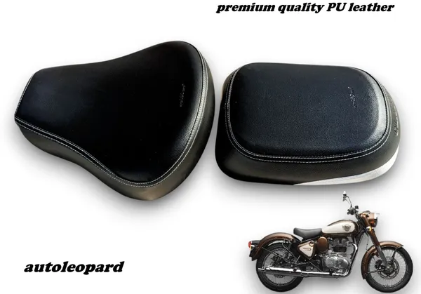 AUTOLEOPARD_NEW_CLASSIC_SOFT_TOUCH_PREMIUM_QUALITY_PU_LEATHER_Split_Bike_Seat_Cover_For_Royal_Enfield_Classic_350