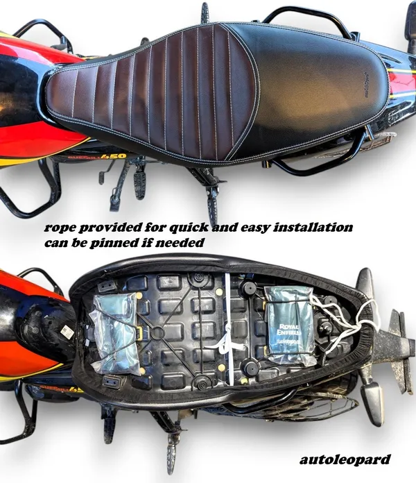 AUTOLEOPARD_GUERRILLA_450_SOFT_TOUCH_PREMIUM_QUALITY_WITH_RUBBER_FOAM_Single_Bike_Seat_Cover_For_Royal_Enfield_NA