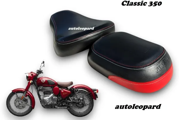 AUTOLEOPARD_NEW_CLASSIC_SOFT_TOUCH_PREMIUM_RUBBER_FOAM_QUALITY_Split_Bike_Seat_Cover_For_Royal_Enfield_Classic_350