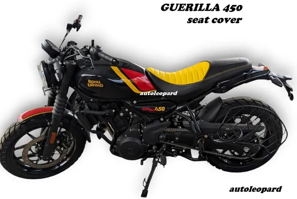 AUTOLEOPARD_GUERRILLA_450_PREMIUM_QUALITY_/_RUBBER_FOAM_Single_Bike_Seat_Cover_For_Royal_Enfield_NA