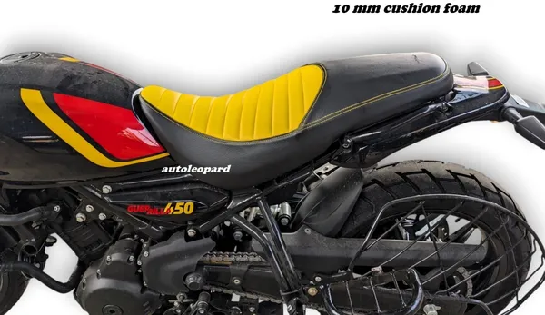 AUTOLEOPARD_GUERRILLA_450_PREMIUM_QUALITY_/_RUBBER_FOAM_Single_Bike_Seat_Cover_For_Royal_Enfield_NA